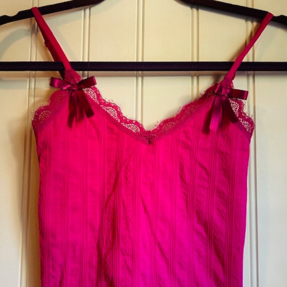 Urban Outfitters Out From Under Pink Cropped Tank Top Bows XS